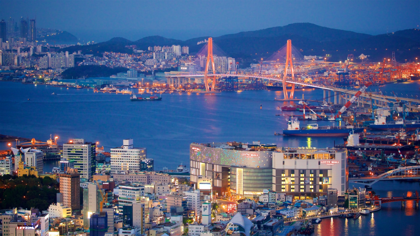 Panorama de Busan à noite